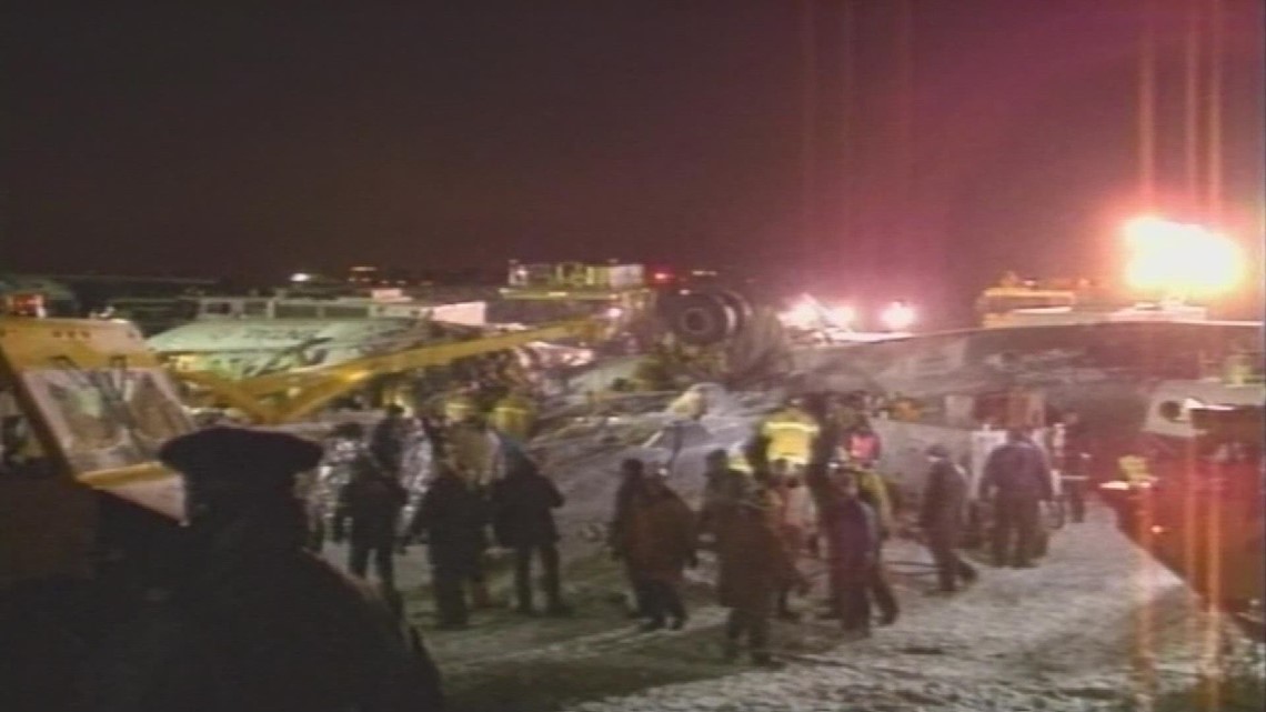 Aftermath of the 1987 plane crash at Denver's old Stapleton Airport