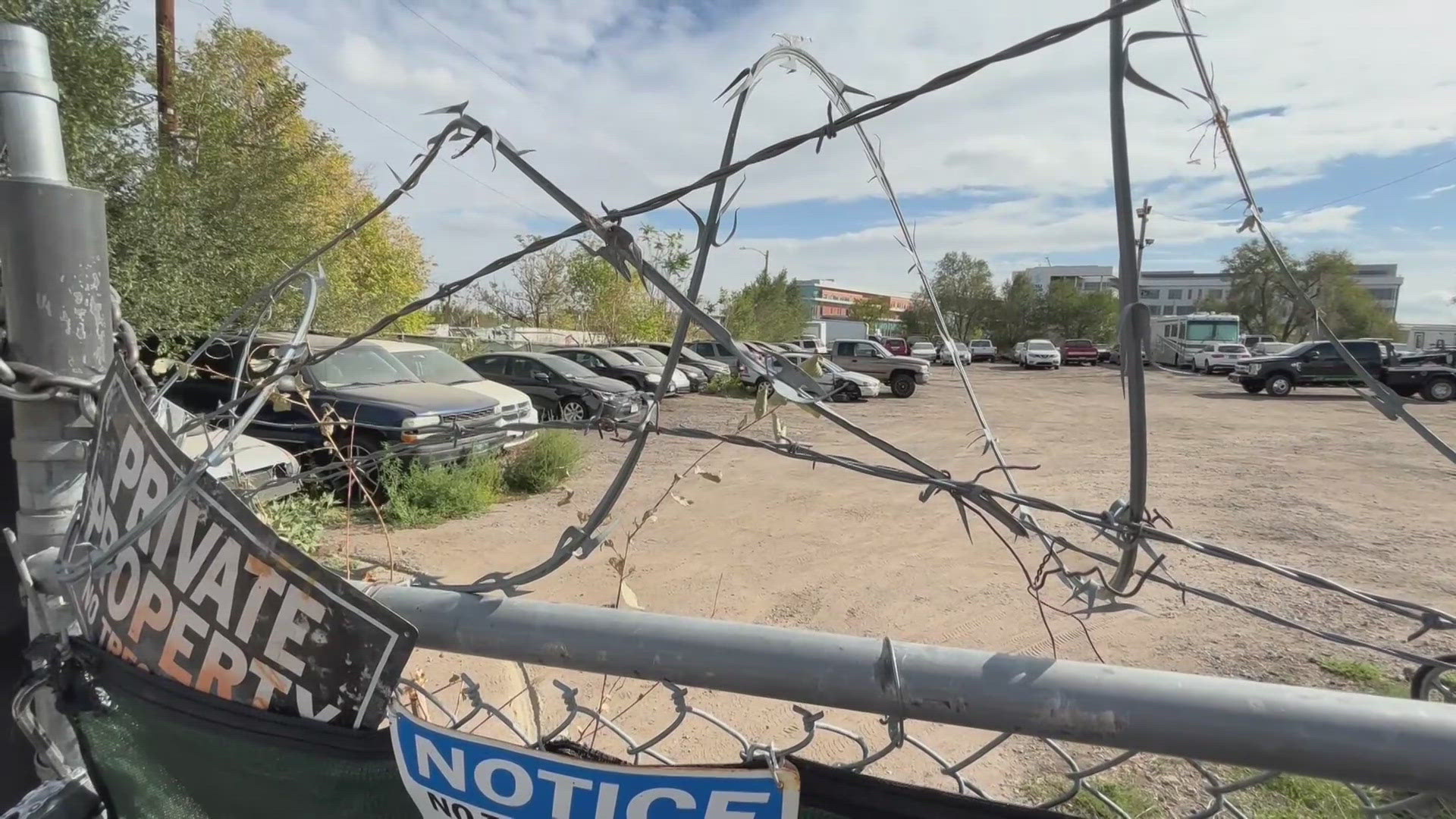 A child was in a vehicle when it was towed from a hotel in Lakewood.