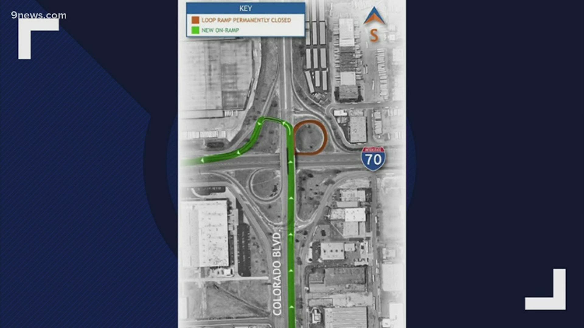 Motorists will access eastbound I-70 differently from southbound Colorado Boulevard due to the Central 70 Project.