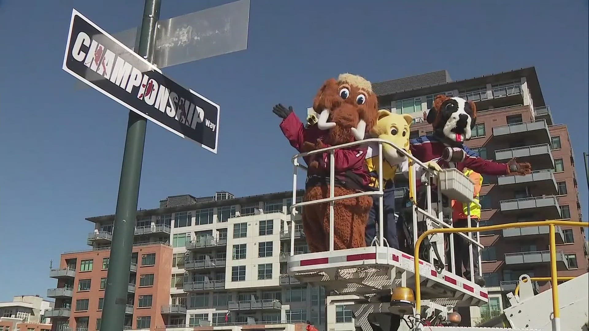 A stretch of Wewetta Street was renamed to Championship Way in celebration of recent championships won by the Denver Nuggets, Colorado Avalanche and Colorado Mammoth