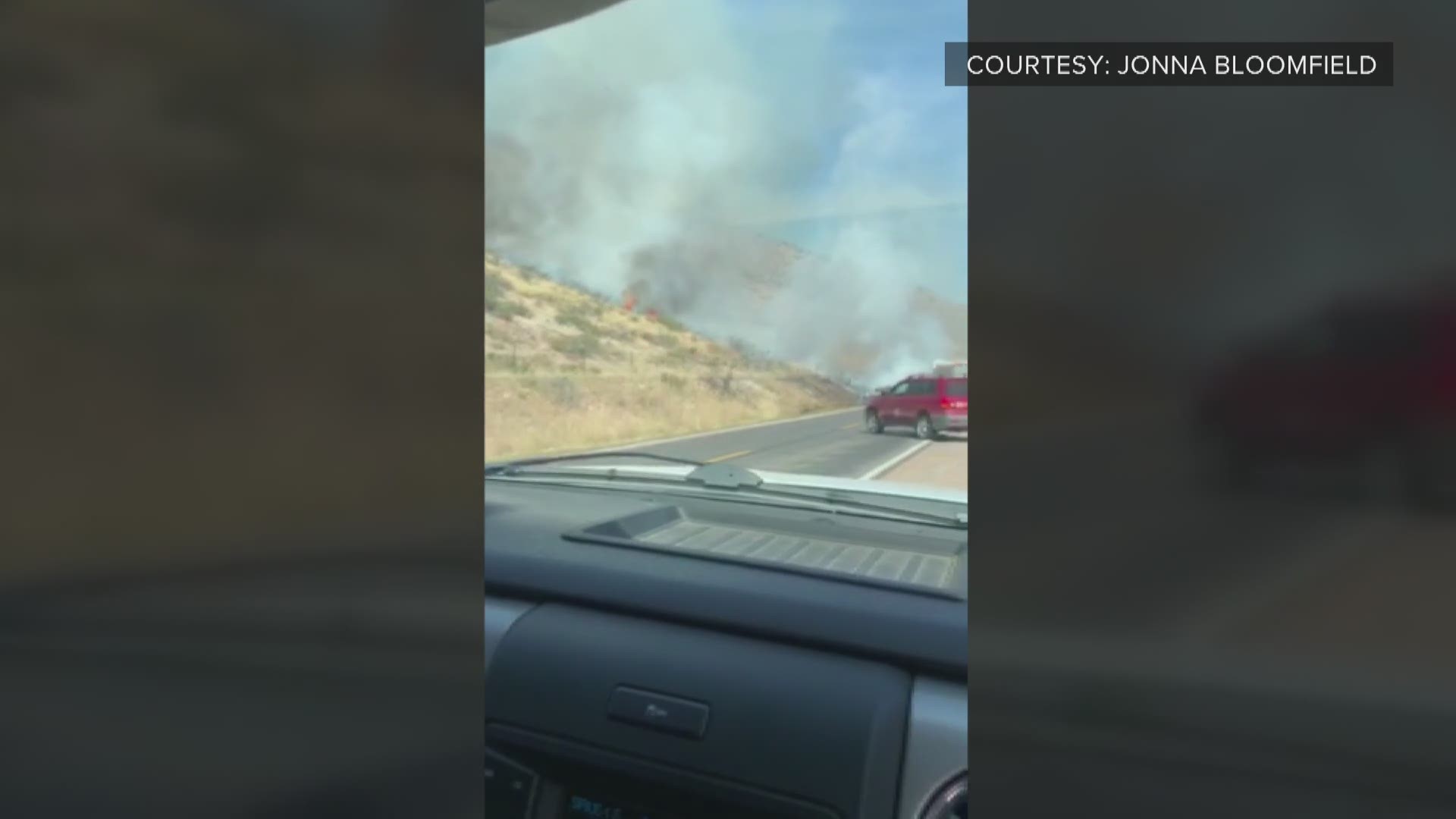 The fire started as a car fire and is moving at a moderate to high rate of speed, according to the Larimer County Sheriff's Office.