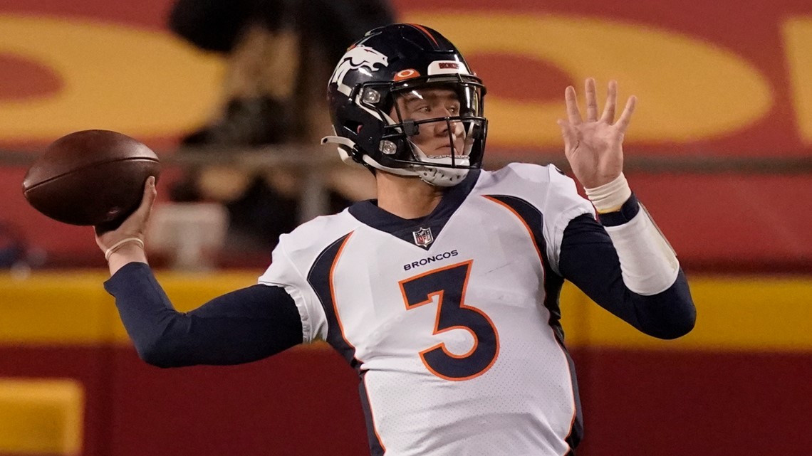 Drew Lock Denver Broncos jerseys hit the shelves for Christmas