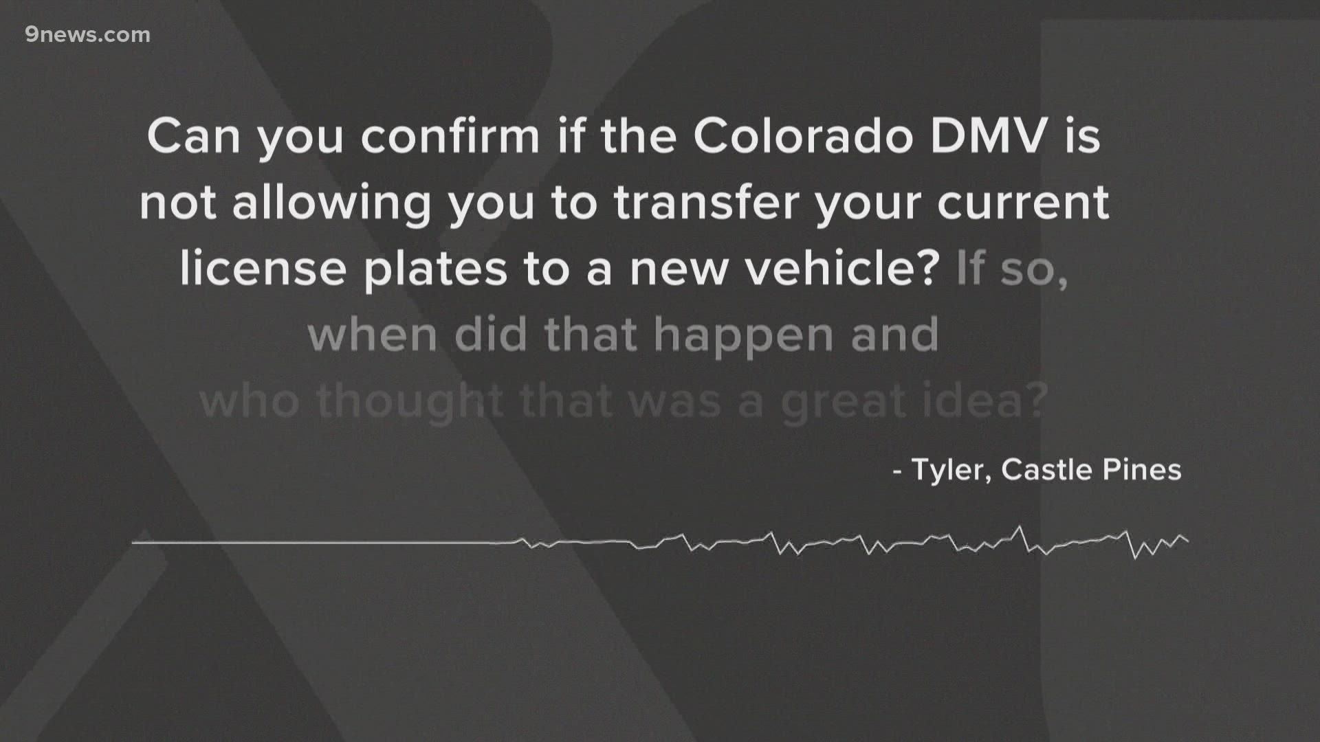 As part of a new state law, older Colorado license plates are being taken out of circulation. / Email your questions to Next@9NEWS.com.