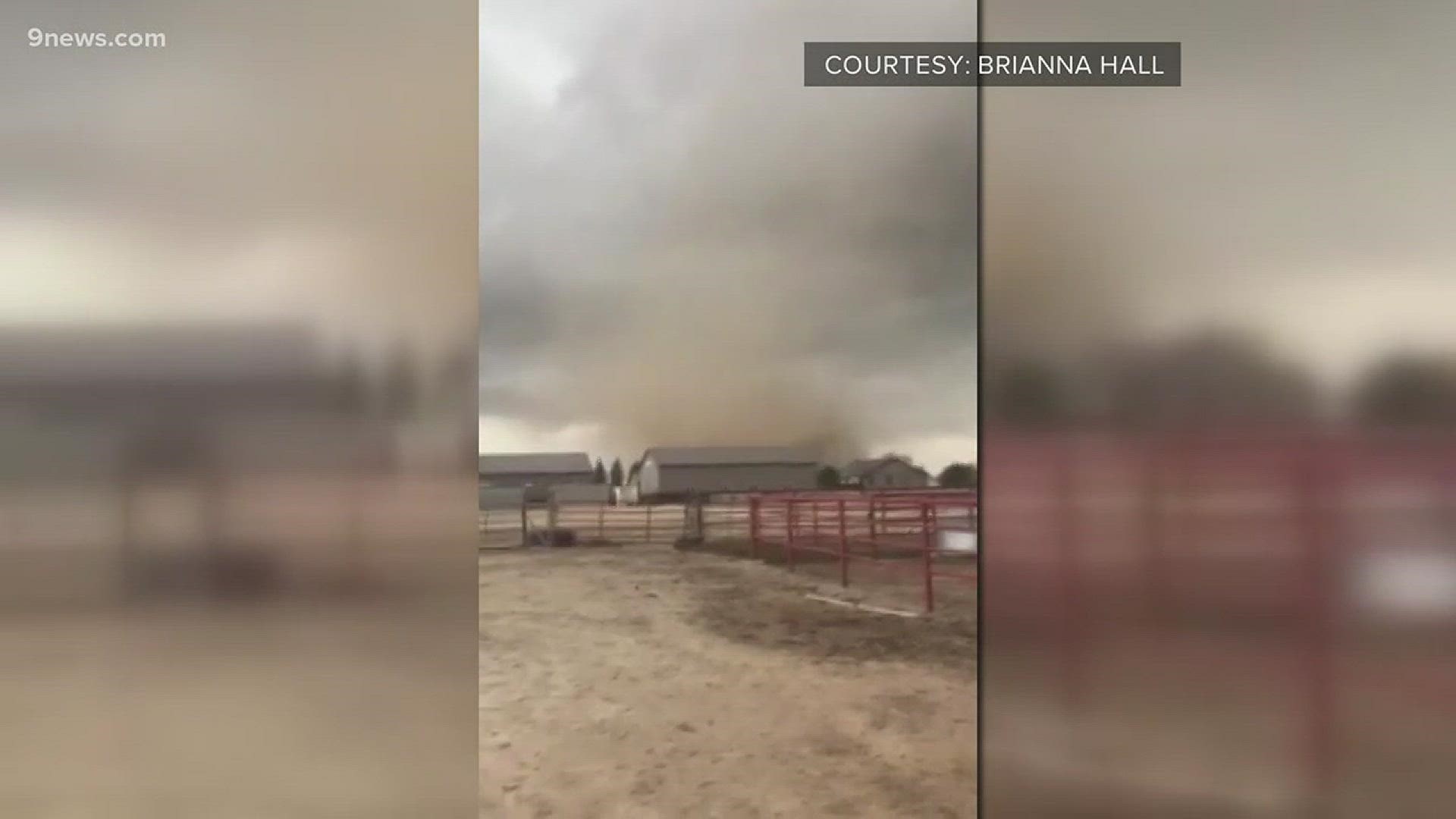 A big cloud spinning up in Weld County triggered a tornado warning on Friday night.