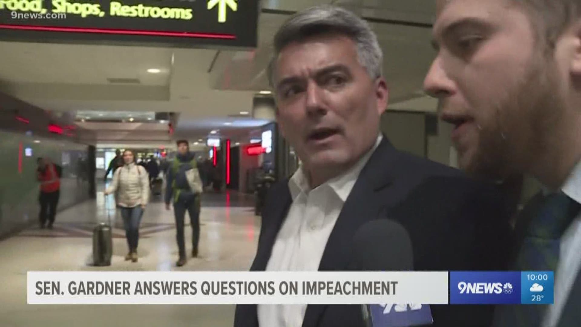 Gardner has avoided impeachment questions for months. So tonight, we caught up with him at the airport after he flew back from Washington.