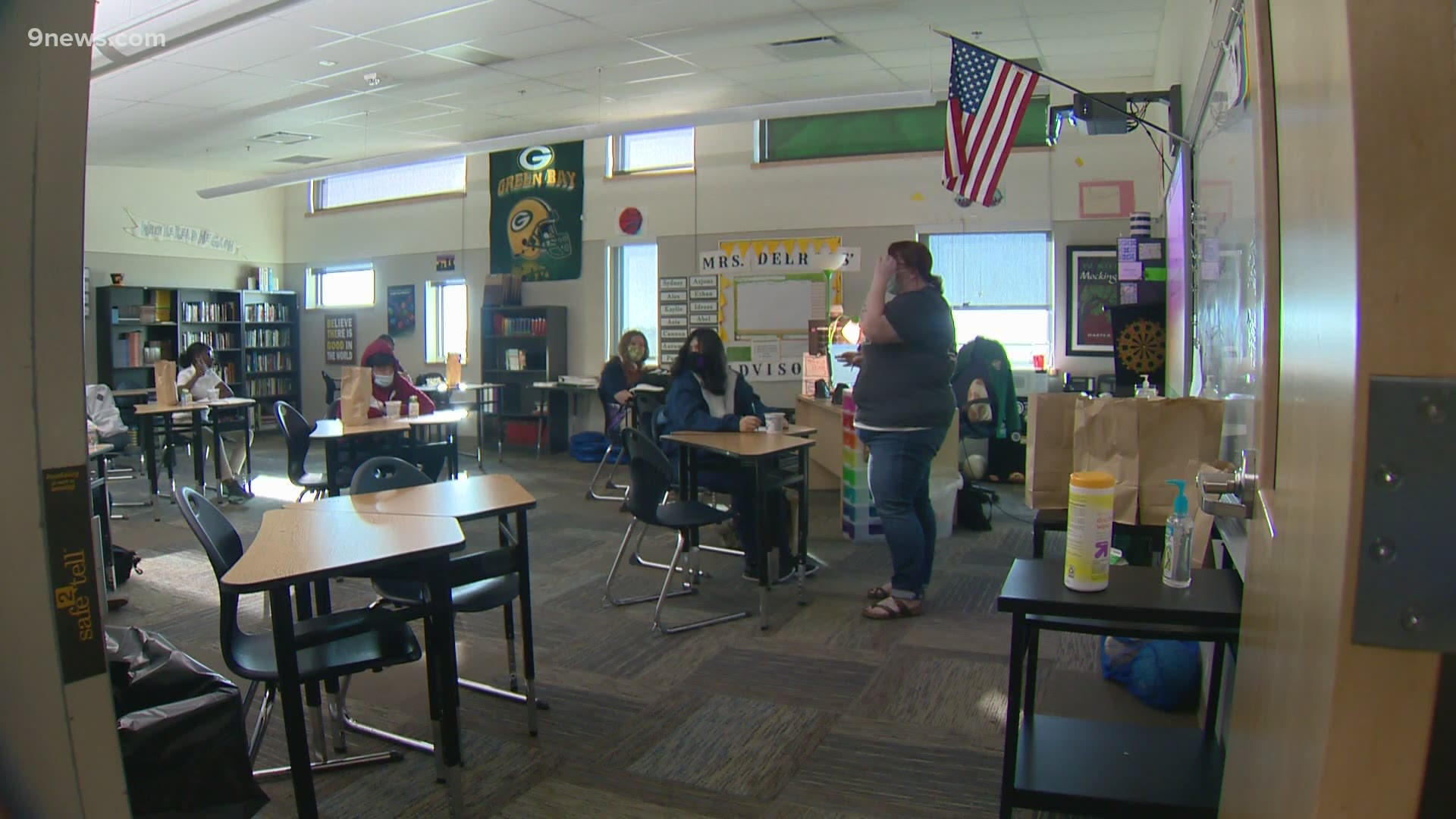 The northeast Denver school has implemented precautions to help students and their parents during the COVID-19 pandemic.