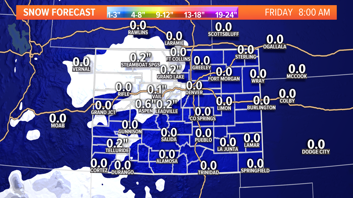 Chances for snow across Colorado the week of Thanksgiving | 9news.com