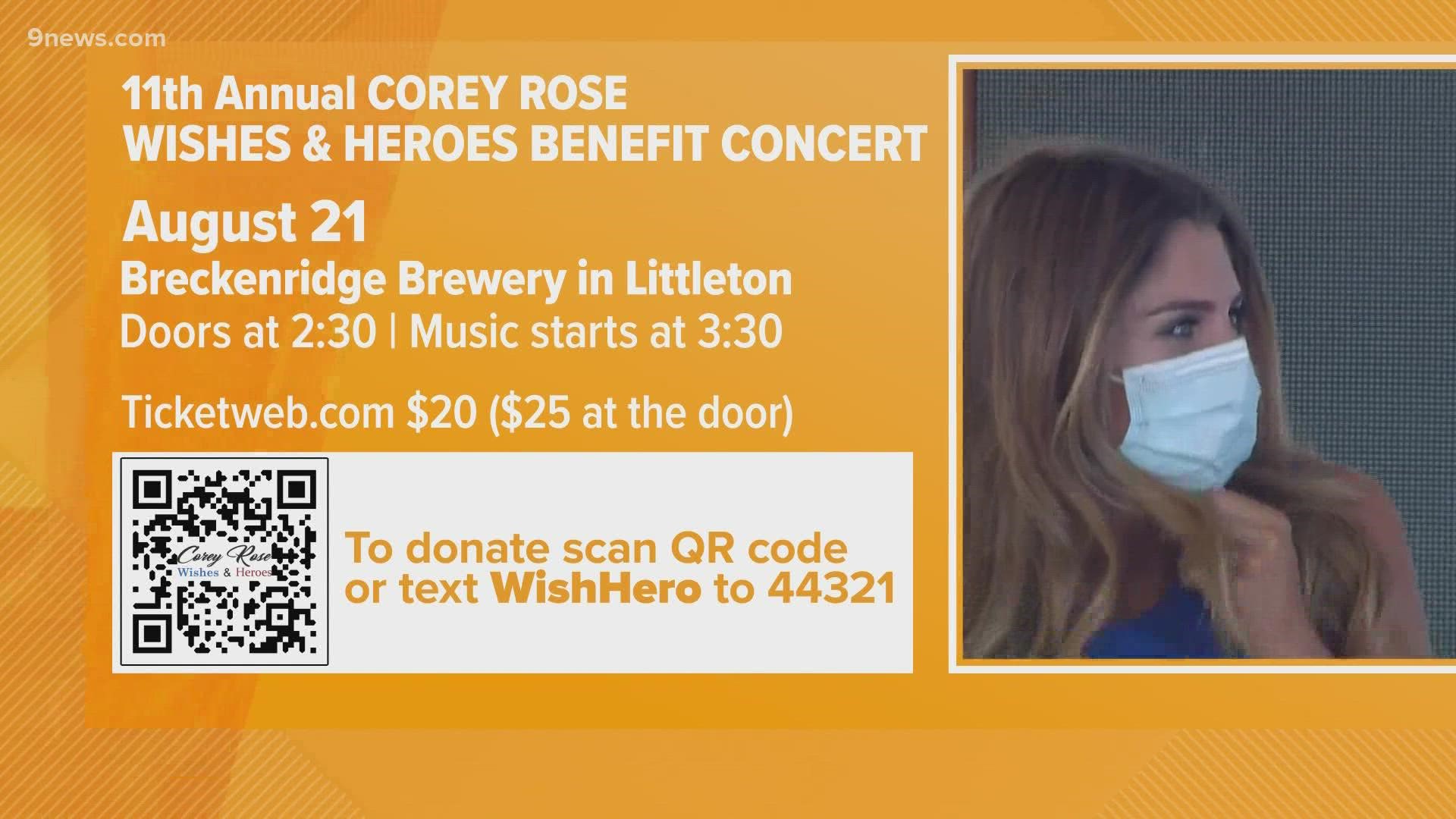 9NEWS anchor Corey Rose organizes the benefit every year. A child fighting leukemia or lymphoma from Colorado is picked and she raises money to grant their wish.