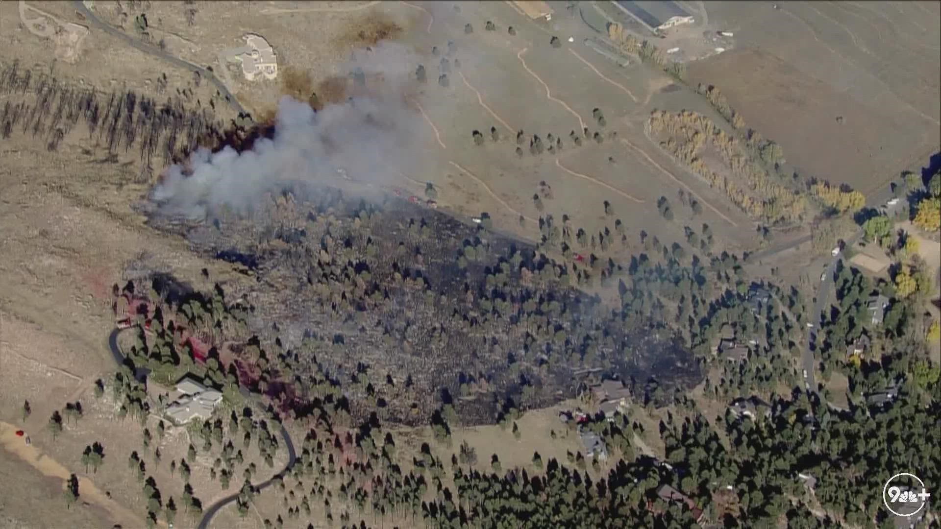 The small wildfire burned just off Highway 36 north of Boulder and forced people who live nearby to evacuate.