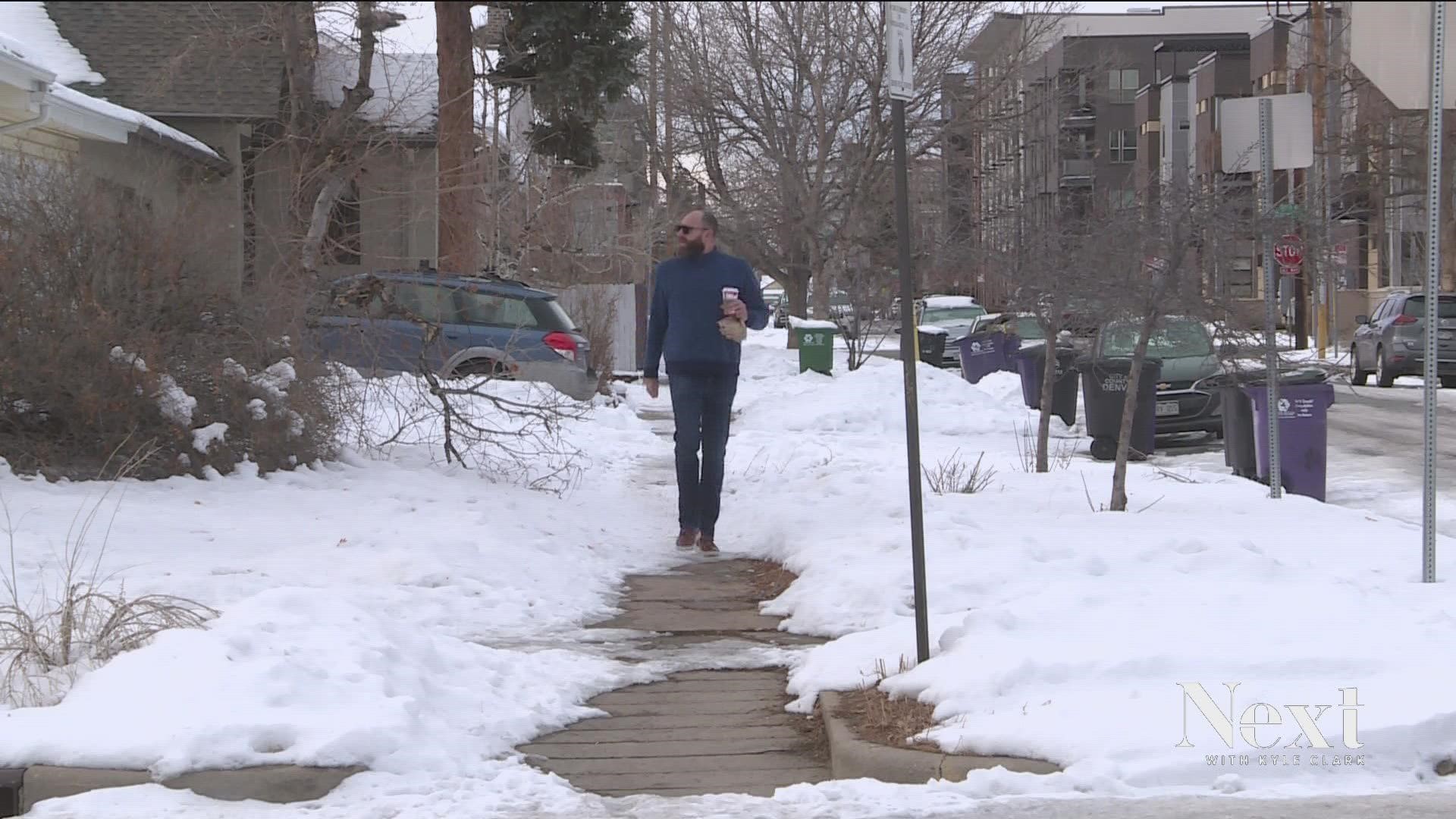 Denver property owners have 24 hours after a storm to shovel. Neighbors can call in to 311 to report icy walkways - with a pretty high success rate.