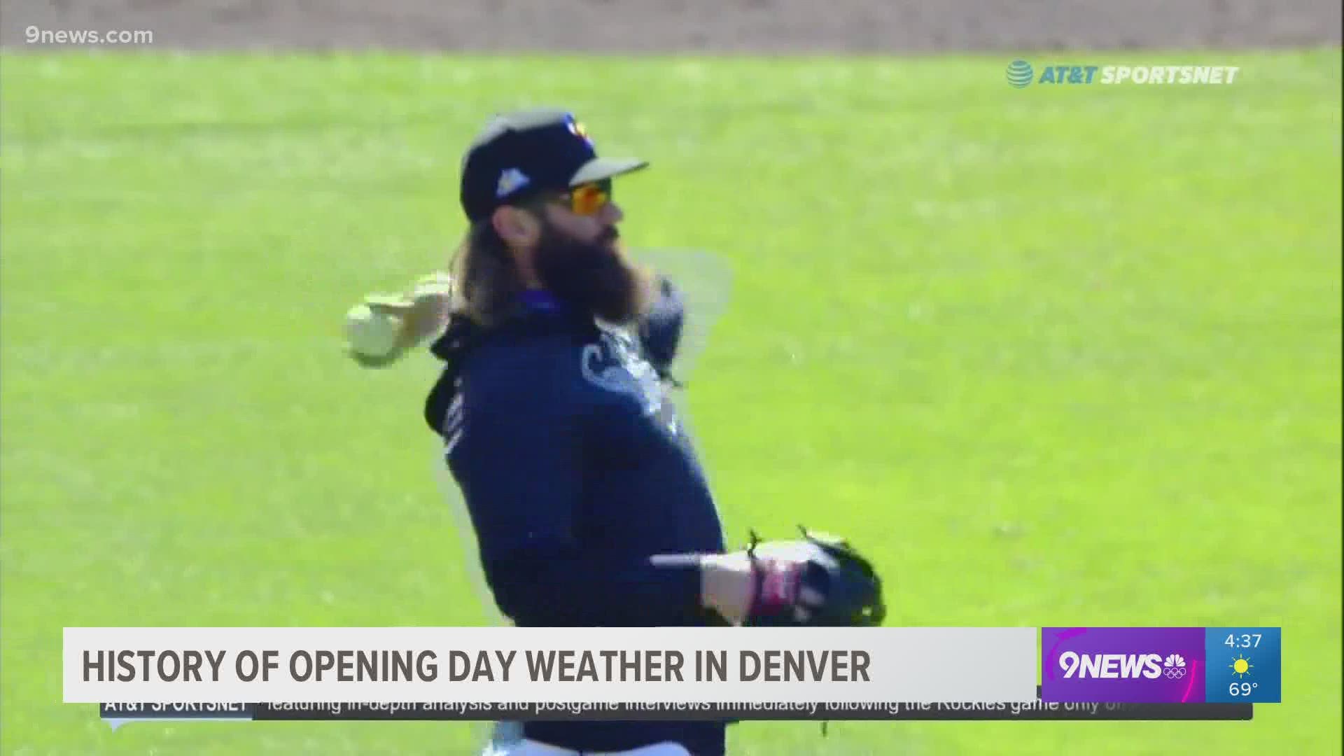 The official temperature at first pitch in today's home opener for the Rockies was 70 degrees.