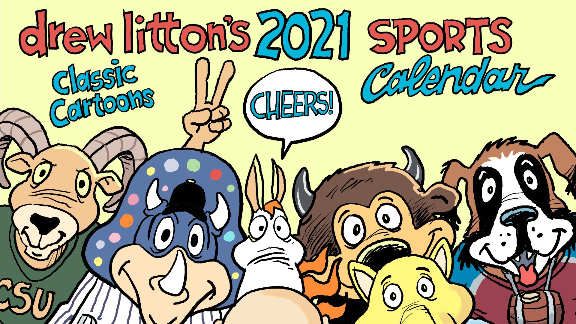 Drew Litton's 2021 12-month Sports Calendar is full of hilarious, classic cartoons.
