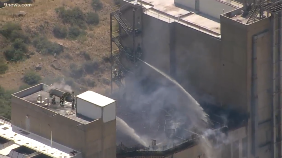 16story silo catches fire at Coors Brewery in Golden, Colorado