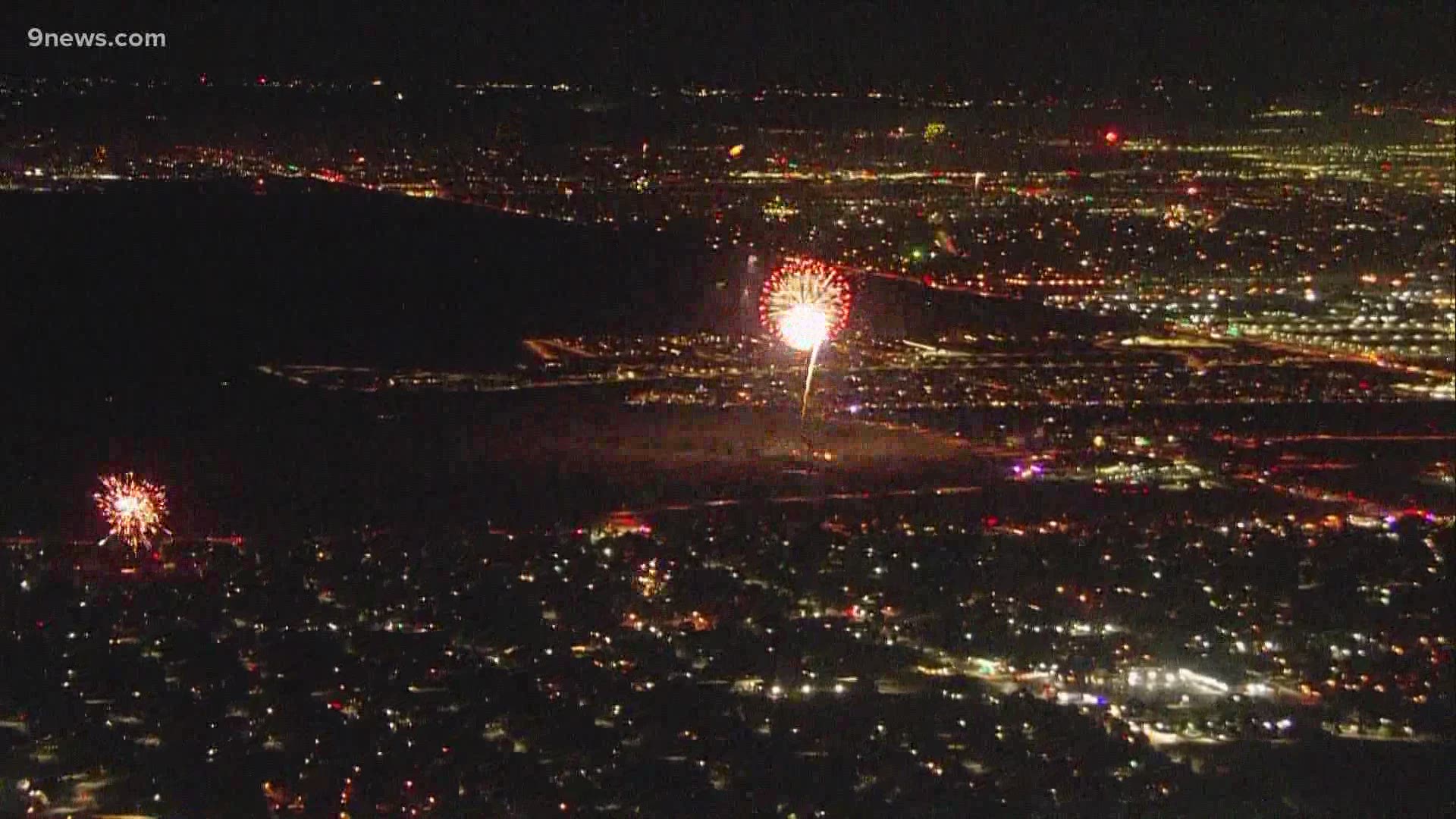 Sky9 captured fireworks across the Denver metro area on Independence Day 2021.