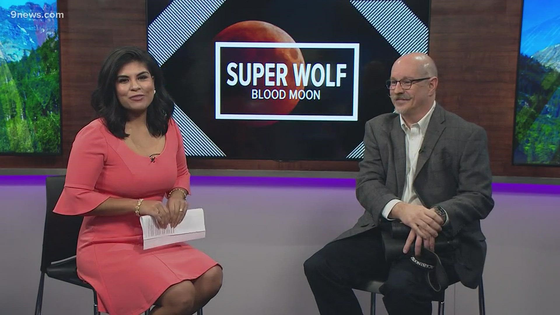 Ed Ladner from Denver's Astronomical Society joined us at 9NEWS at 9 5 p.m. to explain tonight's Super Wolf Blood Moon.