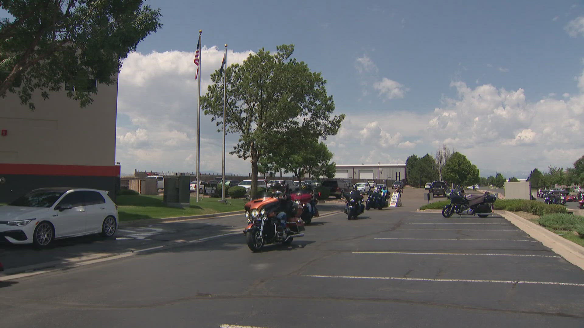 YouTuber Adam Sandoval brought his convoy raising money for Wounded Warriors to Frederick, Colorado Tuesday afternoon.