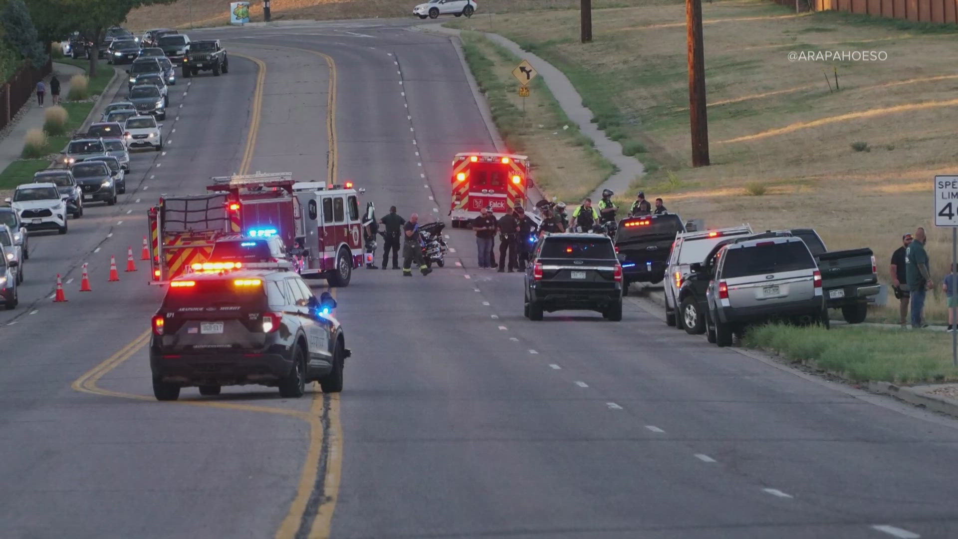 The Arapahoe County Sheriff's Office said officers from three different metro area agencies were involved in the crash.