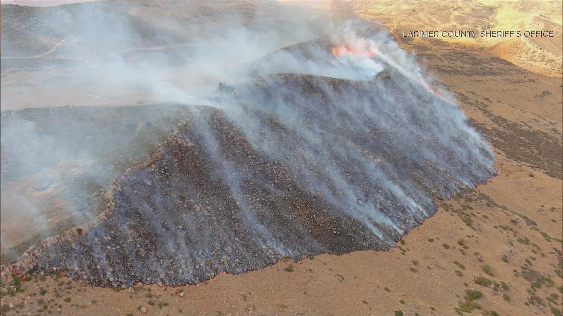 The County Road 21 Fire started Thursday and grew to more than 200 acres.