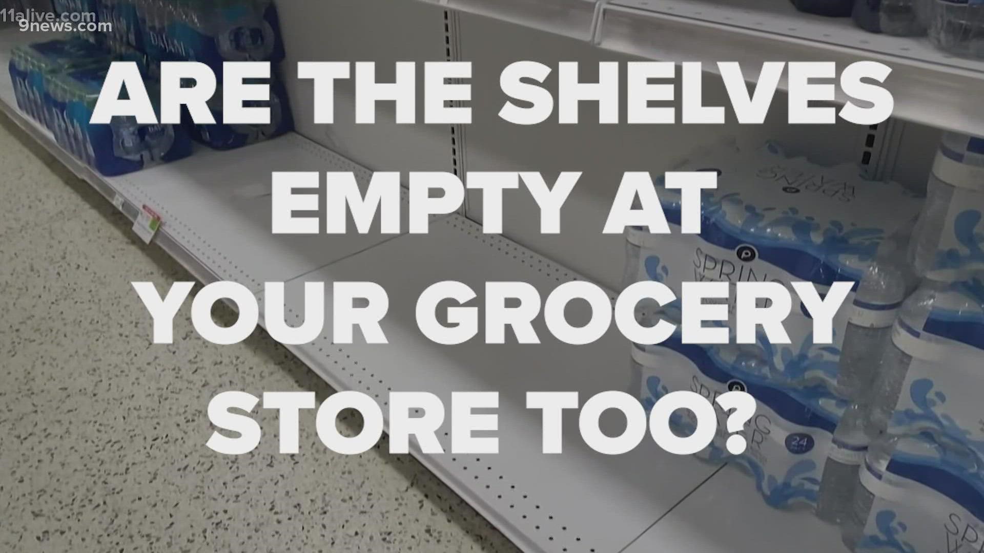 Are you seeing empty shelves at the grocery stores? Our partners in Atlanta explain the reason you can't find the items on your list.