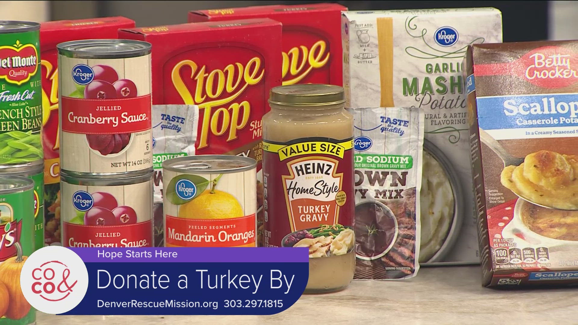 Donate a turkey and help Denver Rescue Mission create thousands of banquet boxes for those in need. Learn more at DenverRescueMission.org. 