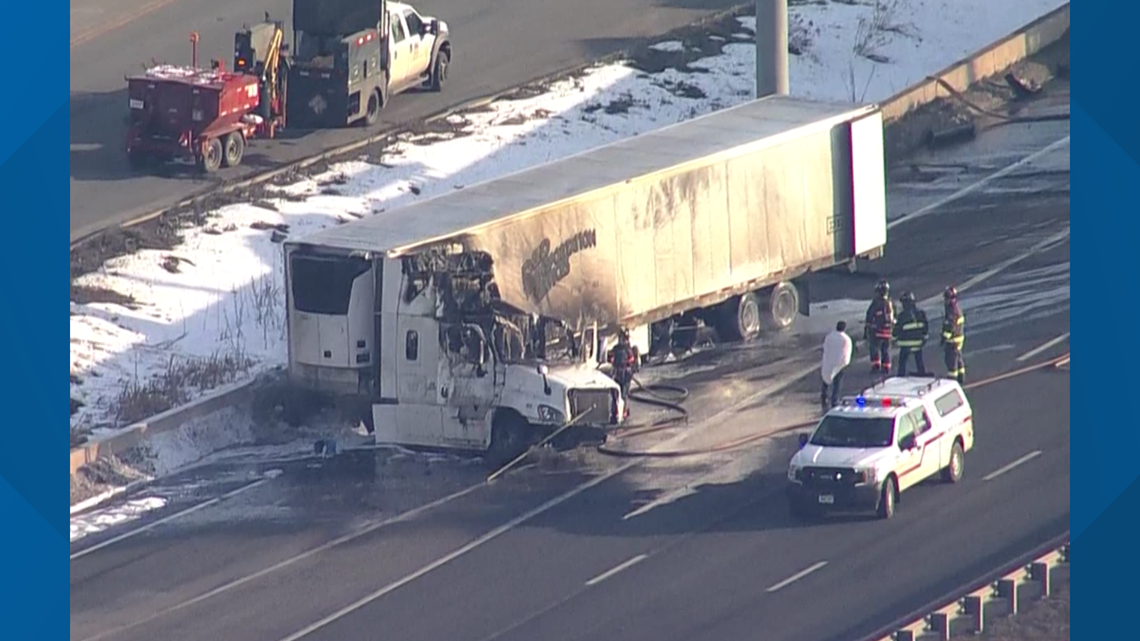 Eastbound I-70 at Denver West exit reopens after semi fire | 9news.com