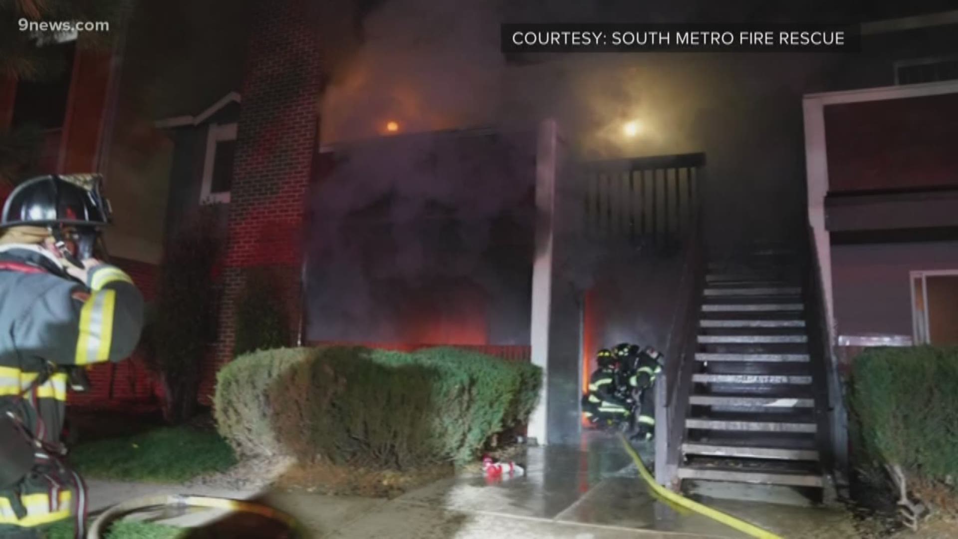 A woman has died after she was rescued from an apartment fire in Littleton Wednesday morning.