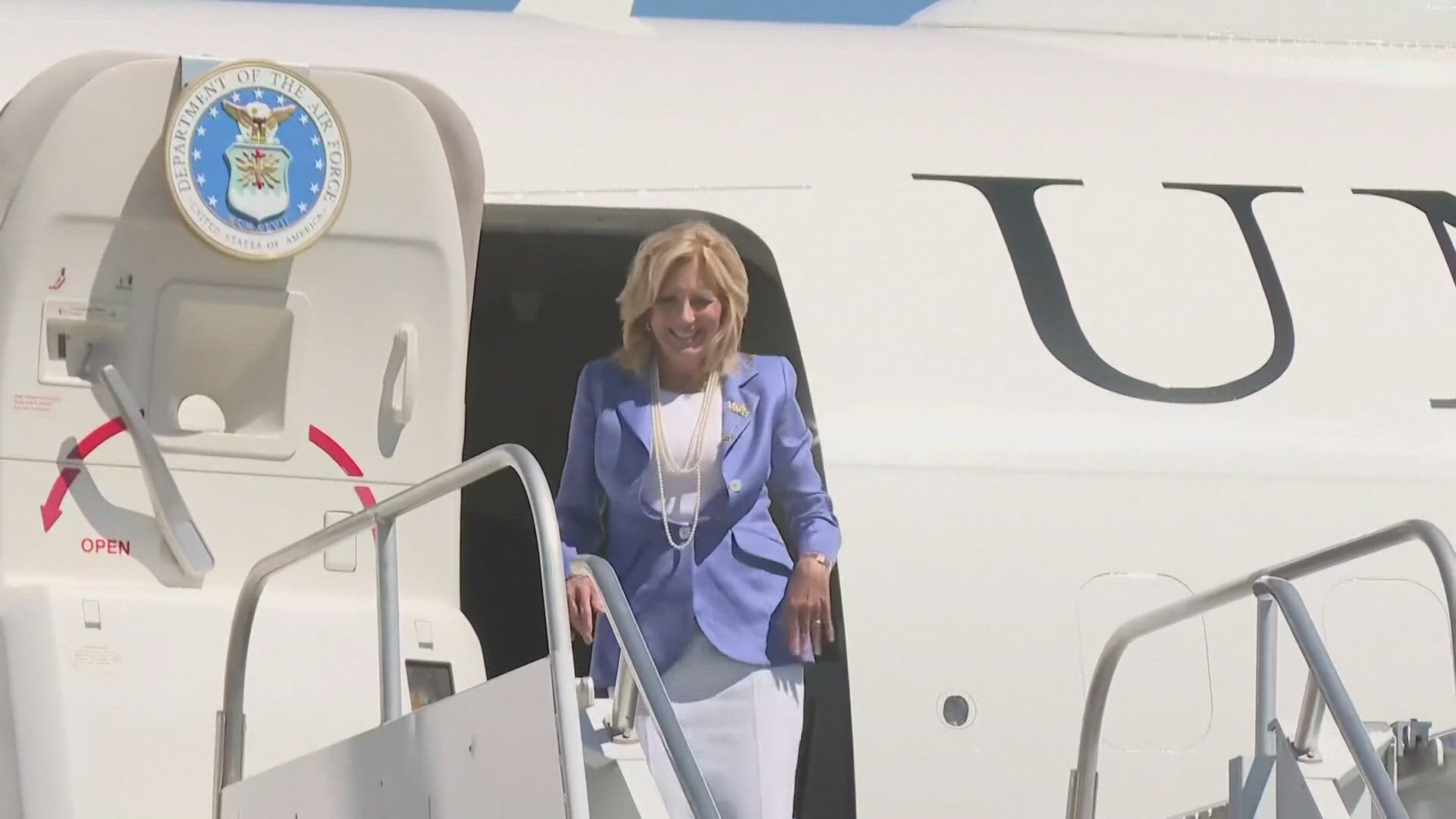 First Lady Jill Biden will arrive in Denver on Friday night and participate an event at the University of Colorado Anschutz Medical Campus in Aurora on Saturday.