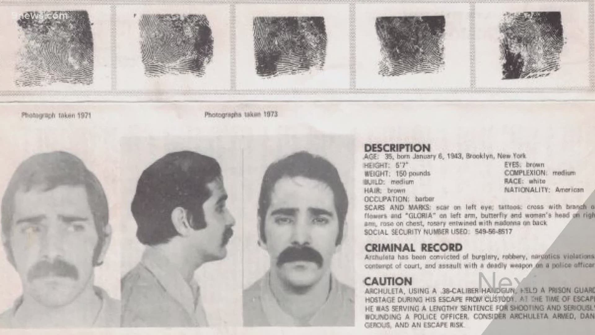 Lawrence Pusateri shot Denver Officer Daril Cinquanta in 1971. He escaped from a Colorado prison and has been living in New Mexico. Cinquanta never stopped looking.
