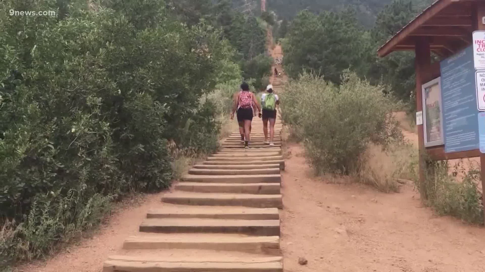 The Manitou Incline is a notoriously steep and difficult trail that climbs nearly 2,000 feet in less than a mile.