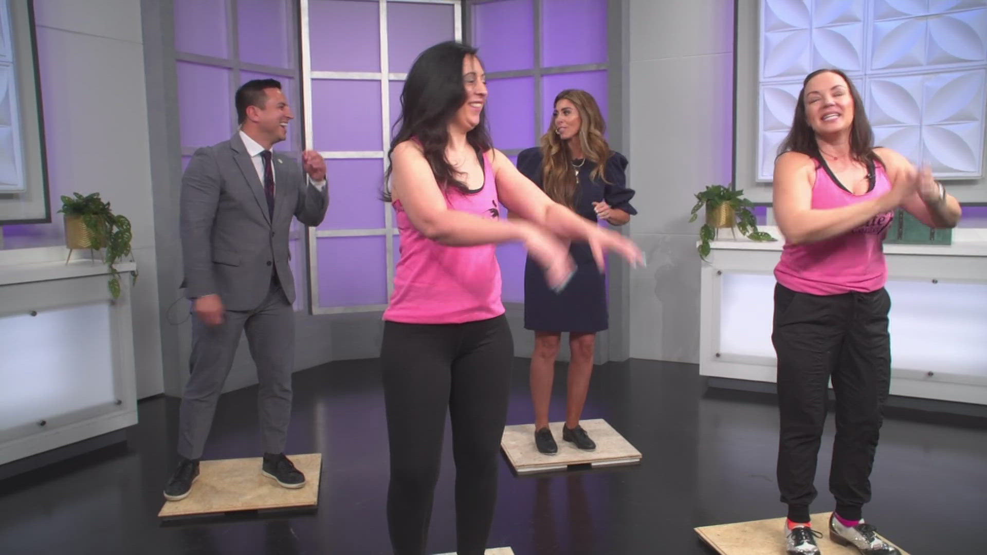 Janelle and Dena with Elevate Dance Center share some tap dance moves in celebration of International Dance Day.