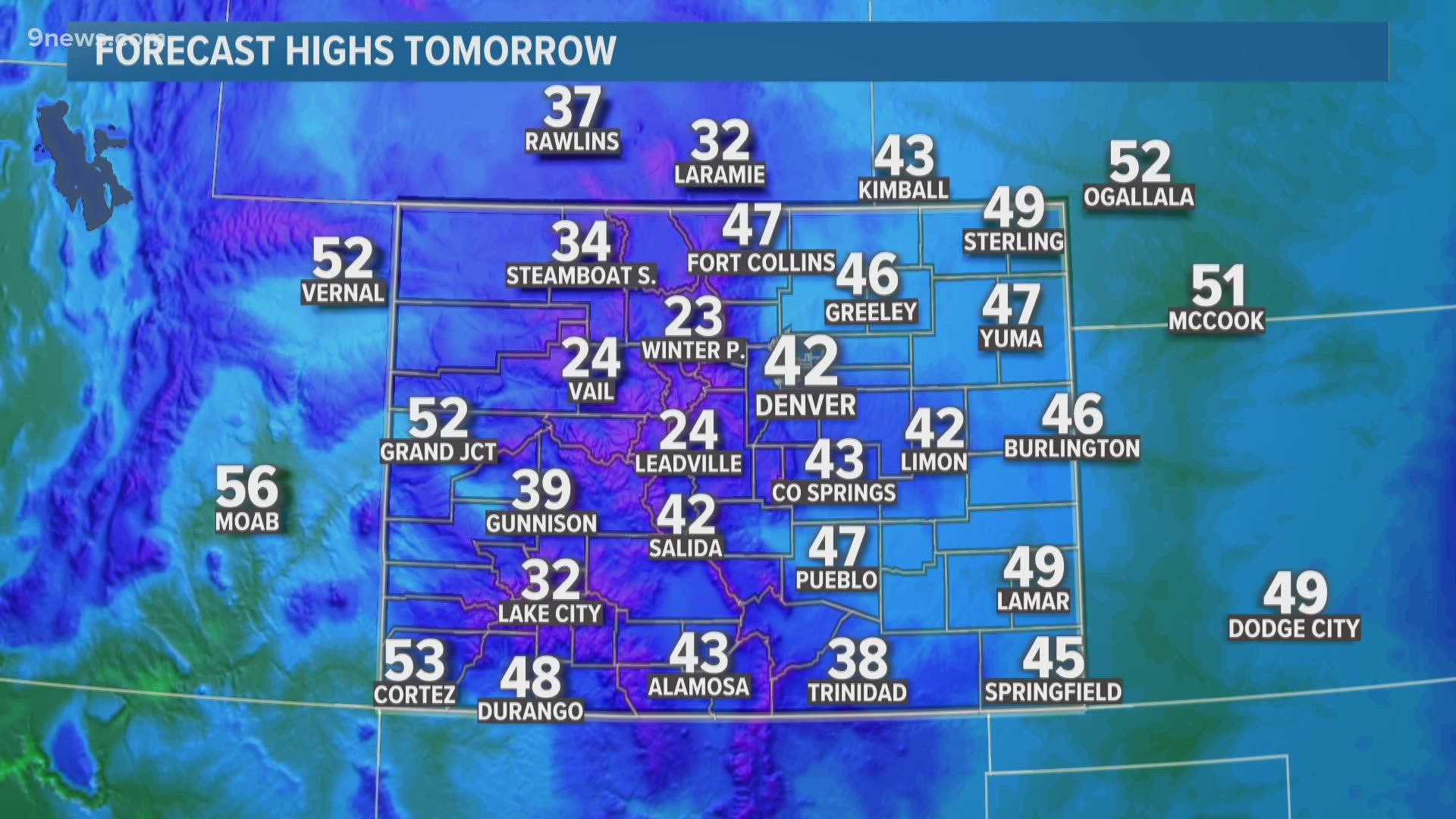 Colorado Weather Forecast Map Extended Colorado Weather Forecast For March 21, 2022 | 9News.com