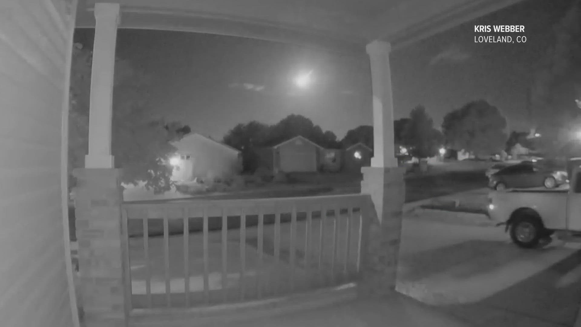 Doorbell cameras on the Front Range caught a flashy object burst across the sky at about 3:30 on Sunday morning. Astronomers say it was a fireball meteor.