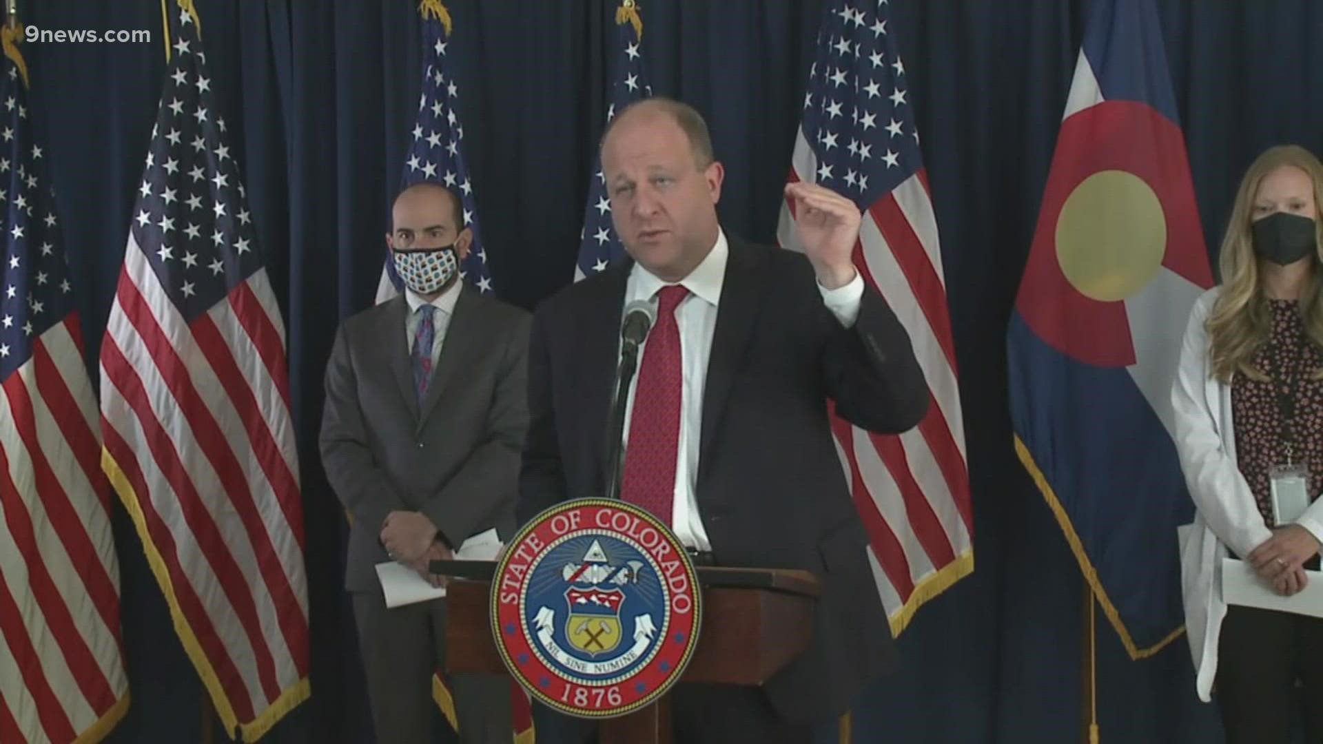 Gov. Jared Polis gave an update on Colorado's recovery efforts in response to the COVID-19 pandemic on Friday, Sept. 10, 2021.