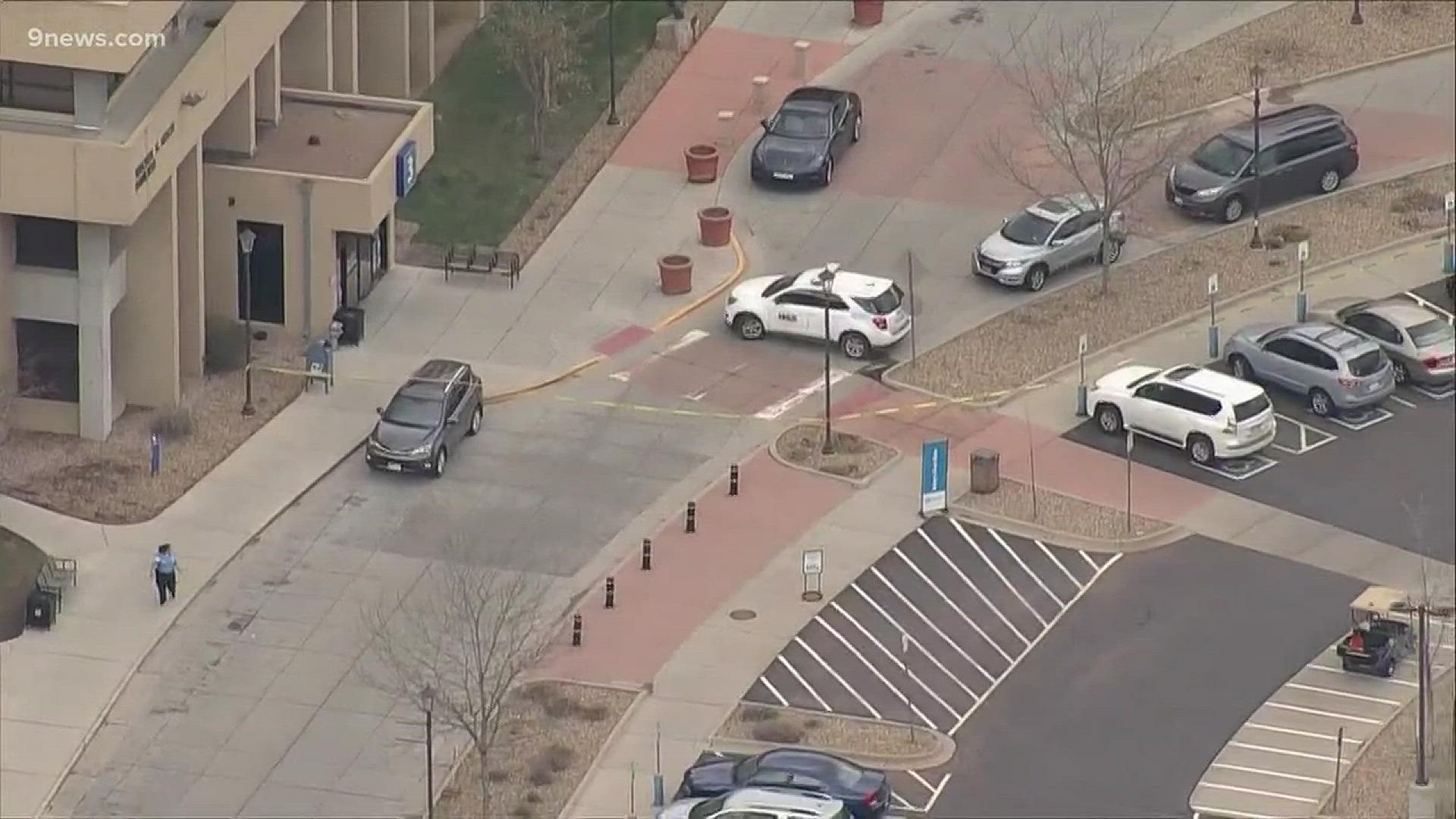 The hospital went on lockdown Wednesday after an earlier report of a suspicious package outside the building.