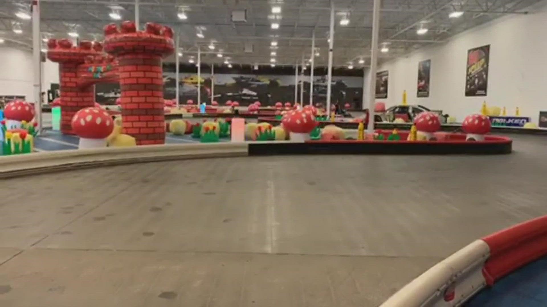 A hyperlapse video shows junior racers (people under 4 feet, 10 inches tall) drive karts around the K1 Speed race track for the 2019 Mushroom Rally.