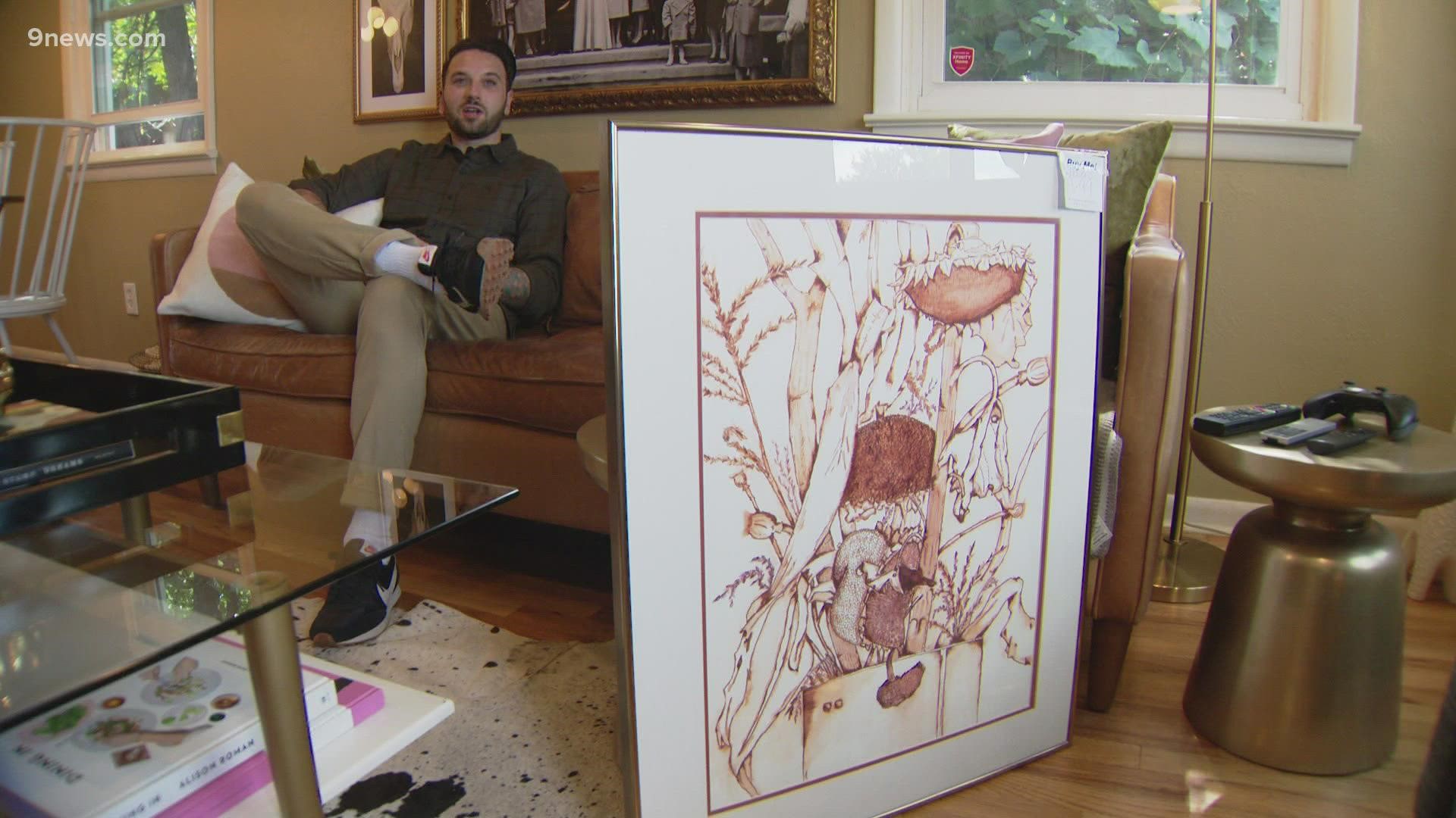 Jacob Hansen, in Denver, was at a local Goodwill when he spotted a painting he sold to a stranger when he was 14. He wants to sell it again, this time for charity.