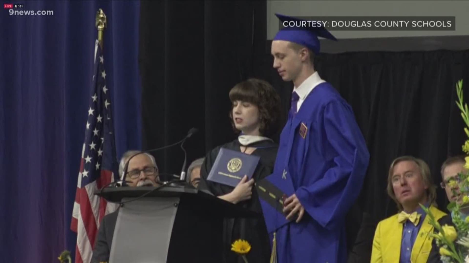 Kendrick was a strong presence at his school's graduation ceremony. Every student speaker mentioned his kindness and his bravery during the school shooting on May 7.