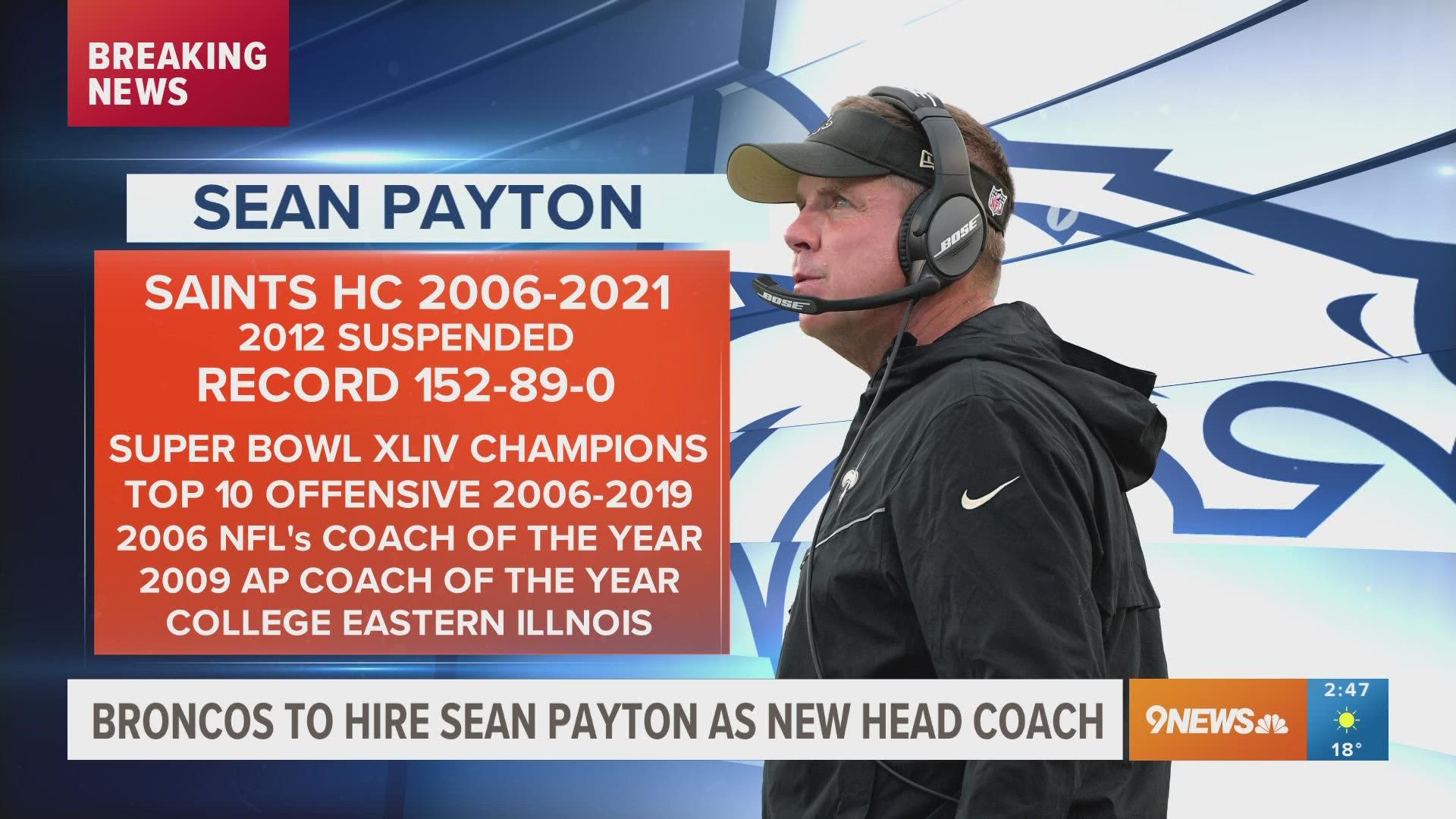 The Denver Broncos have reached agreement with the New Orleans Saints and Sean Payton fill their head coaching vacancy.