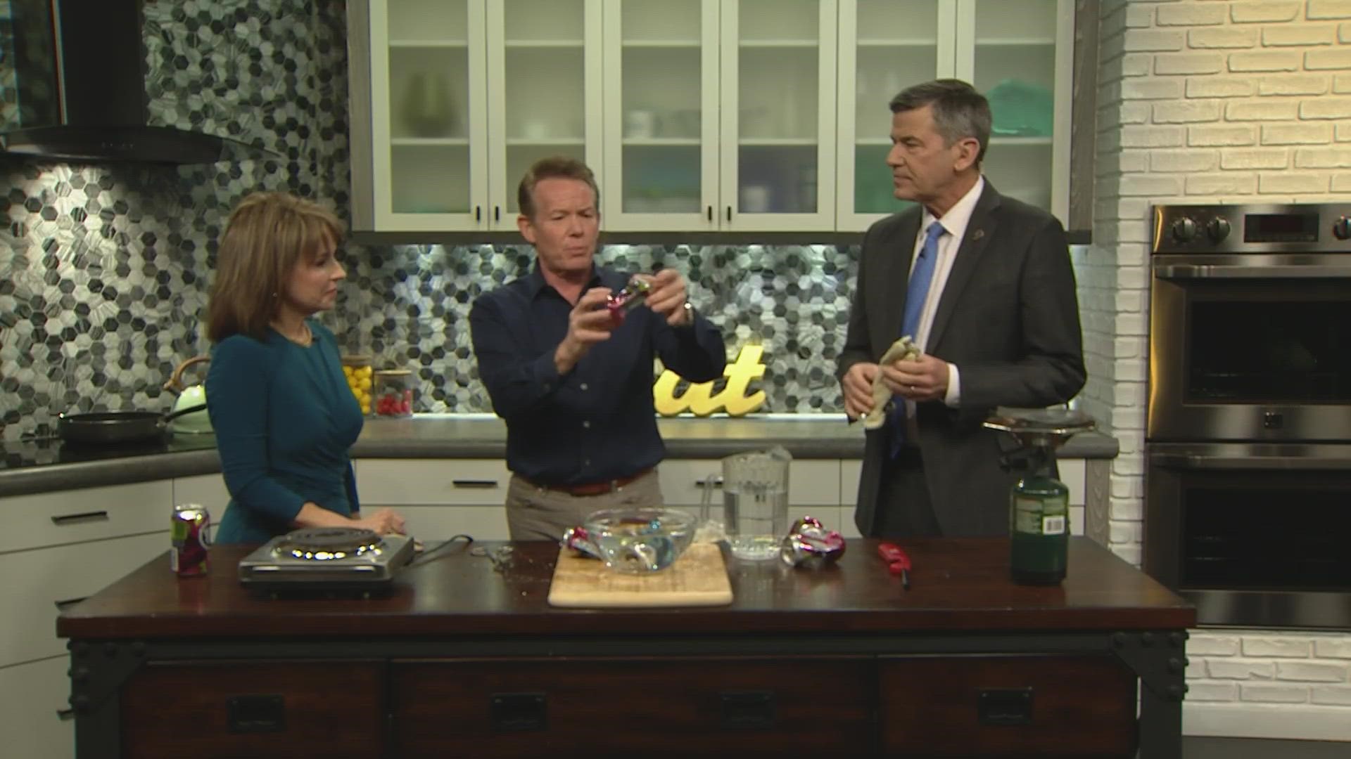 Steve Spangler teaches us about air pressure right here in the 9NEWS studio.