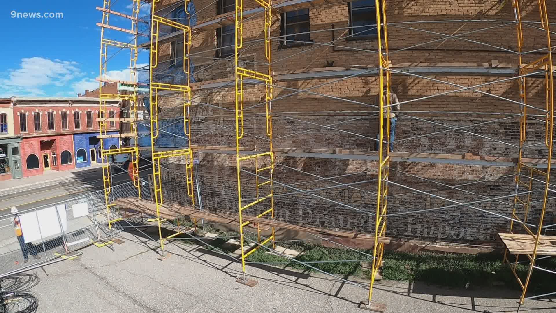 Work is underway on the Tabor Opera House in Leadville, Colorado to restore the 140-year-old building.