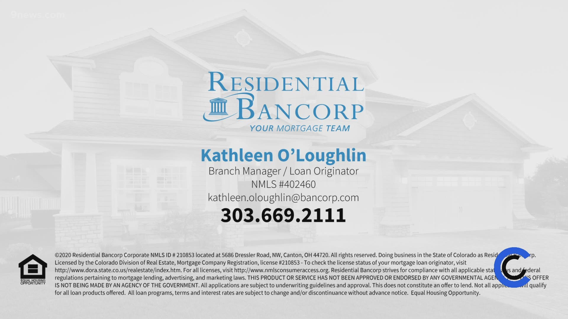 Call Kathleen at 303.669.2111 or visit KOHomeLoans.com to get started with Residential Bancorp.