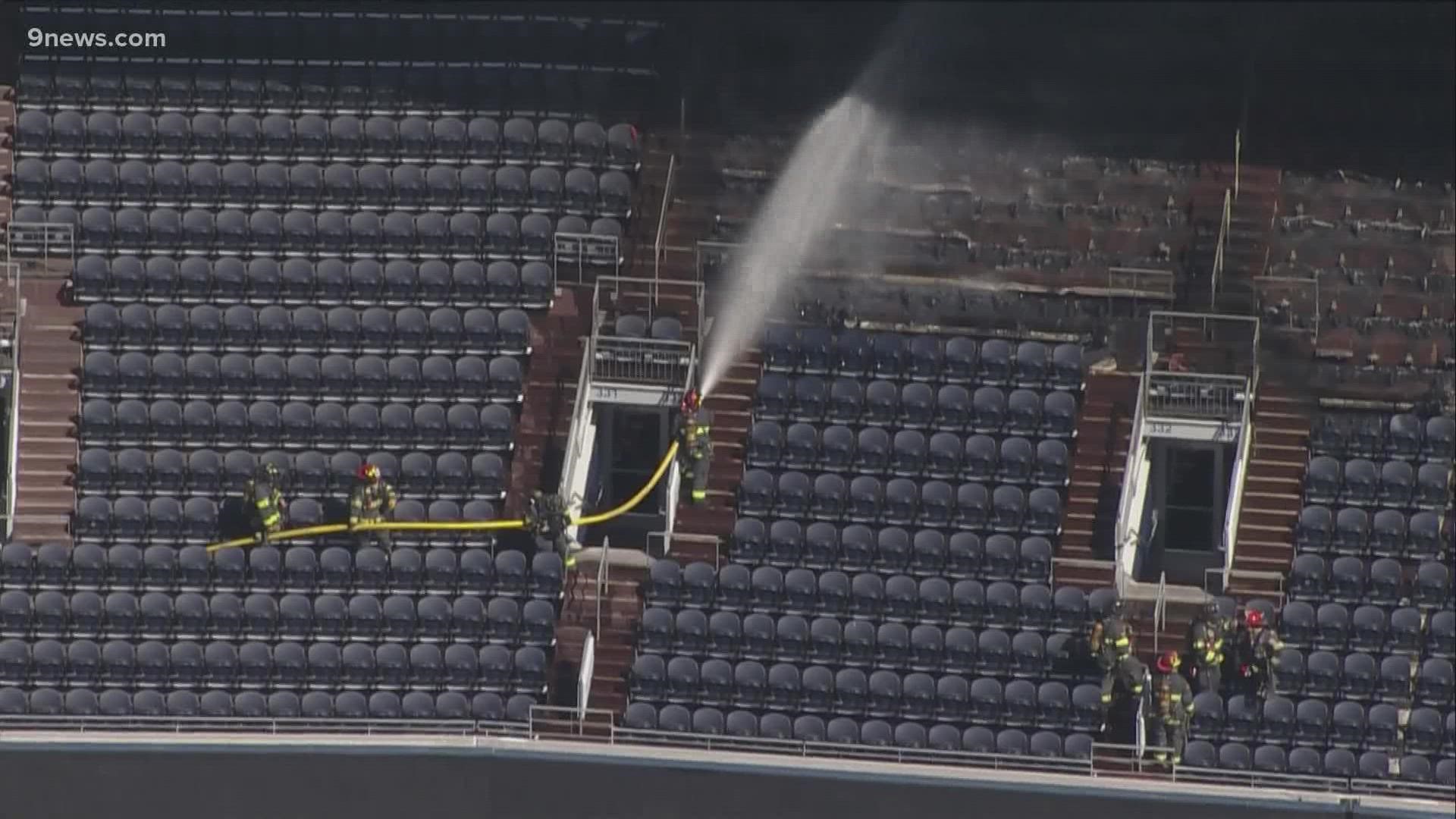 RAW: Damage after fire burns seats, suite at Broncos stadium