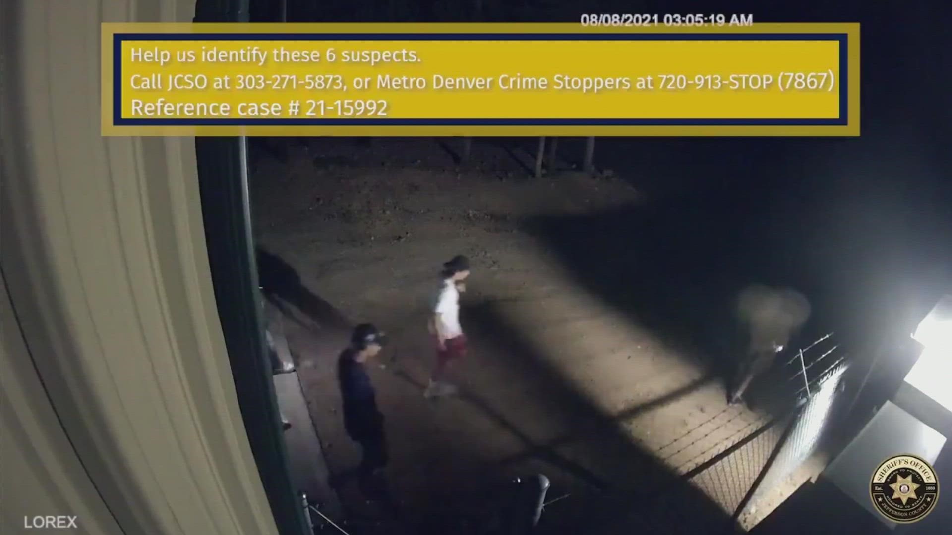 Jefferson County Sheriff's Office is looking for six criminal trespass suspects who entered an area of the Elk Creek Fire Station #3.