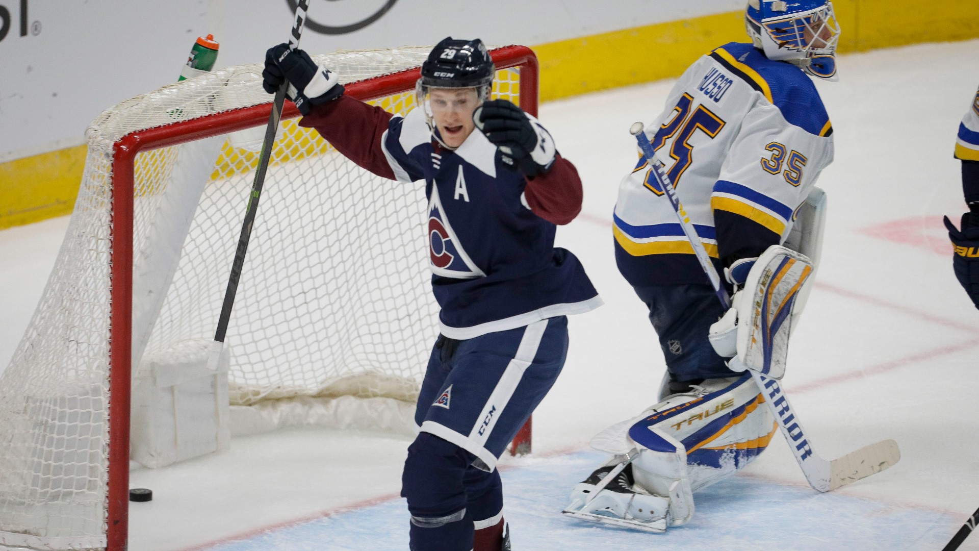 Nathan MacKinnon added to his impressive postseason numbers with two goals and an assist in Game 1 vs. St. Louis.