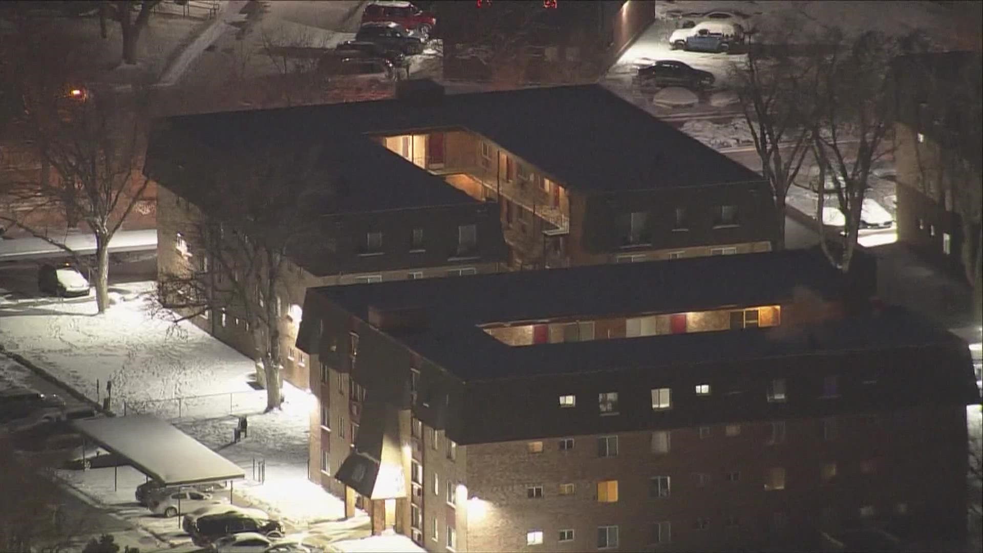 The victim was pronounced dead Thursday night at an apartment complex near East 118th Avenue and Washington Street.