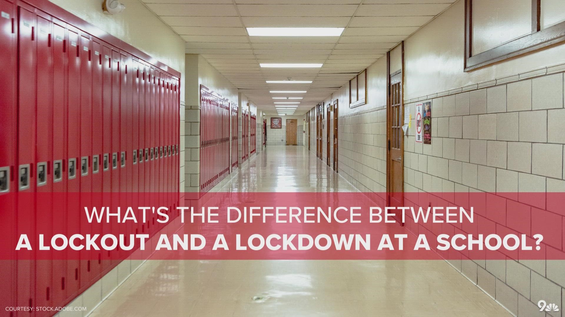 What's the difference between a lockout and a lockdown at a school?