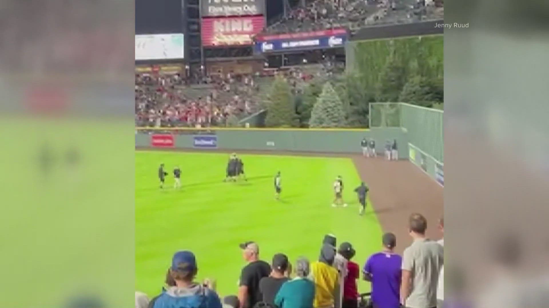 Braves player Ronald Acuña Jr. said he was OK after fending off the fans, including one who knocked him over.