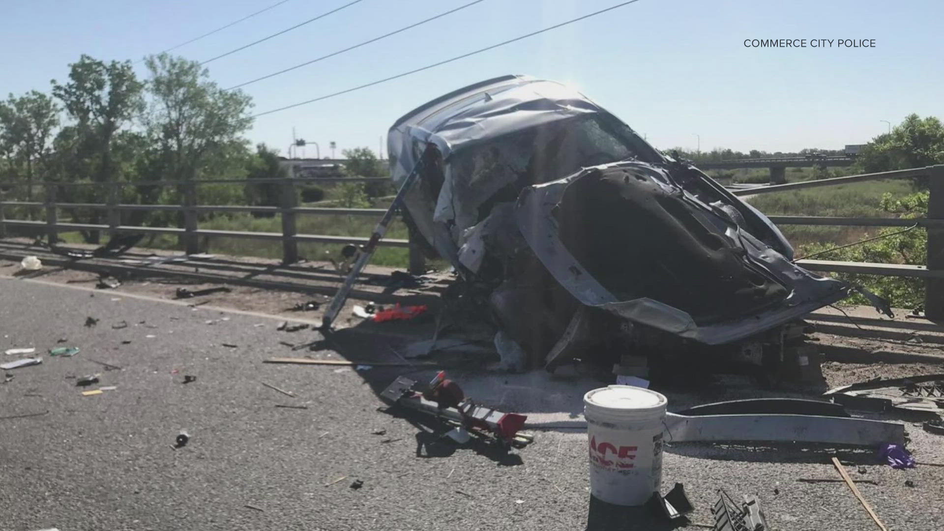 Police said a driver ran a red light at high speed and crashed into another car.