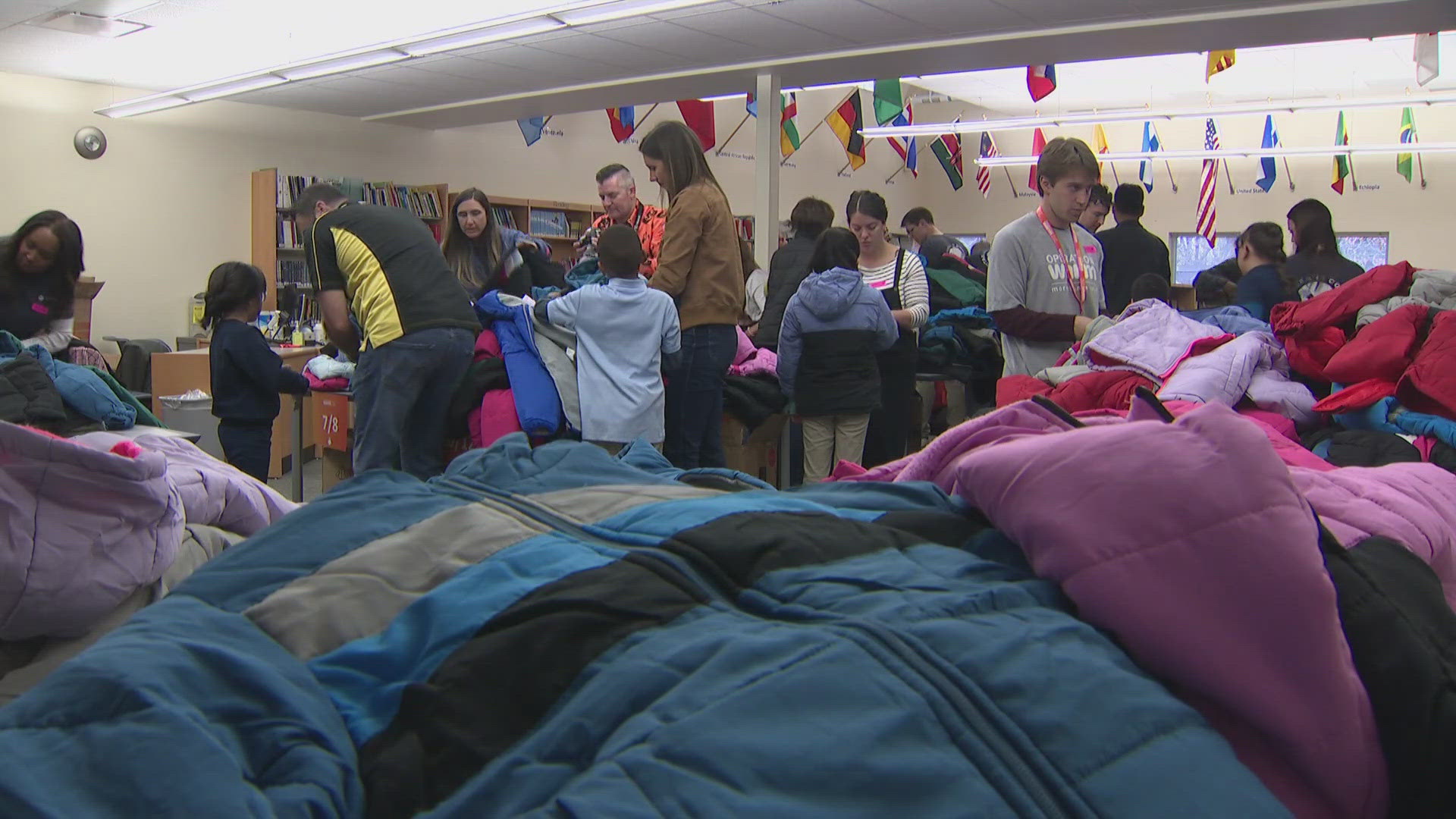 Operation Warm swept into Elkhart Elementary to provide students with winter coats.