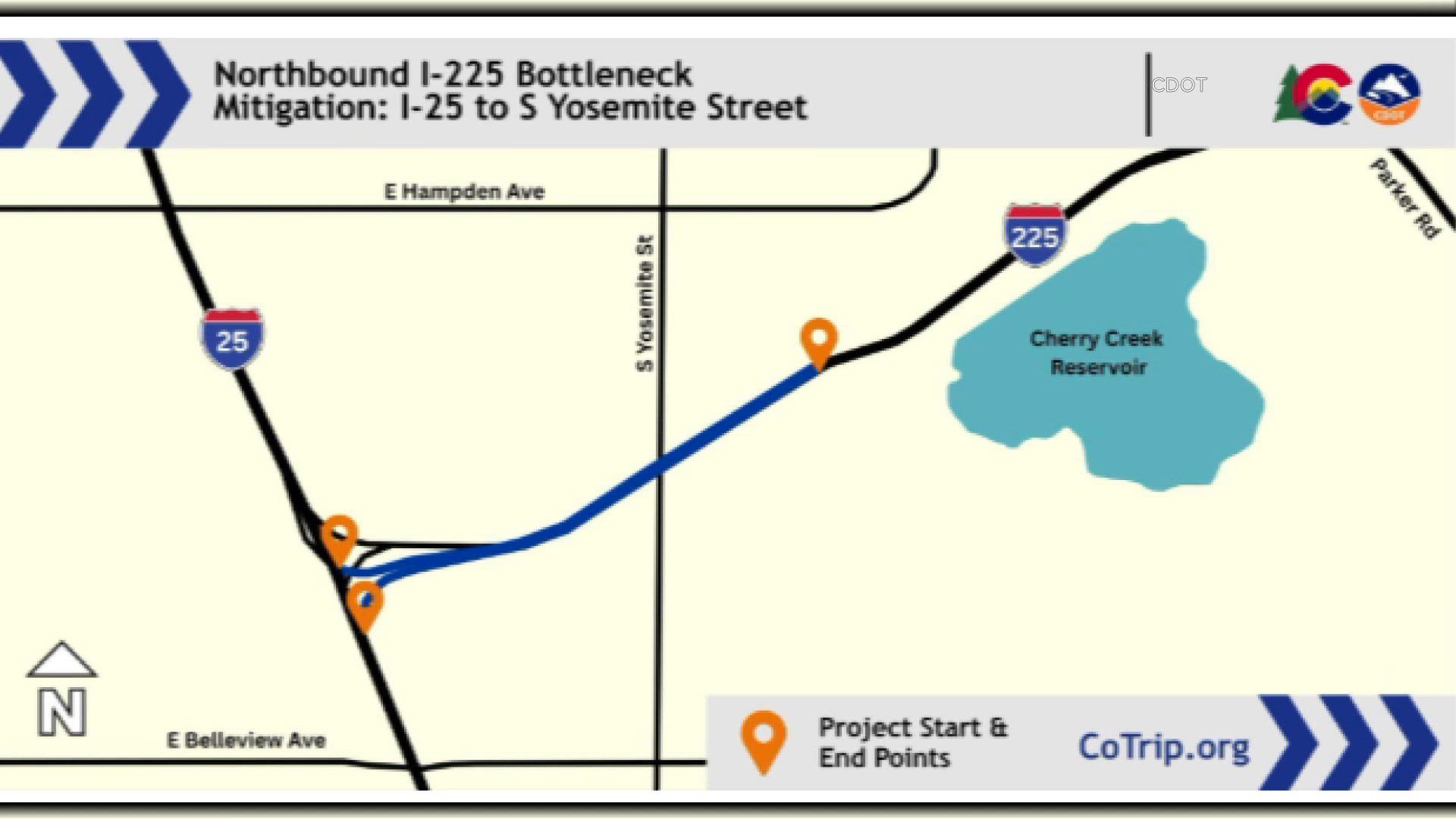 Traffic flow improvement project to begin on northbound I-225 | 9news.com